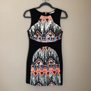 Lush | Sequin black sleeveless Geometric Dress